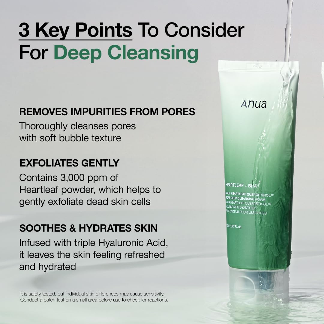 Anua Heartleaf Quercetin Pore Deep Cleansing Foam | Gentle Cleansing for Acne-Prone Skin