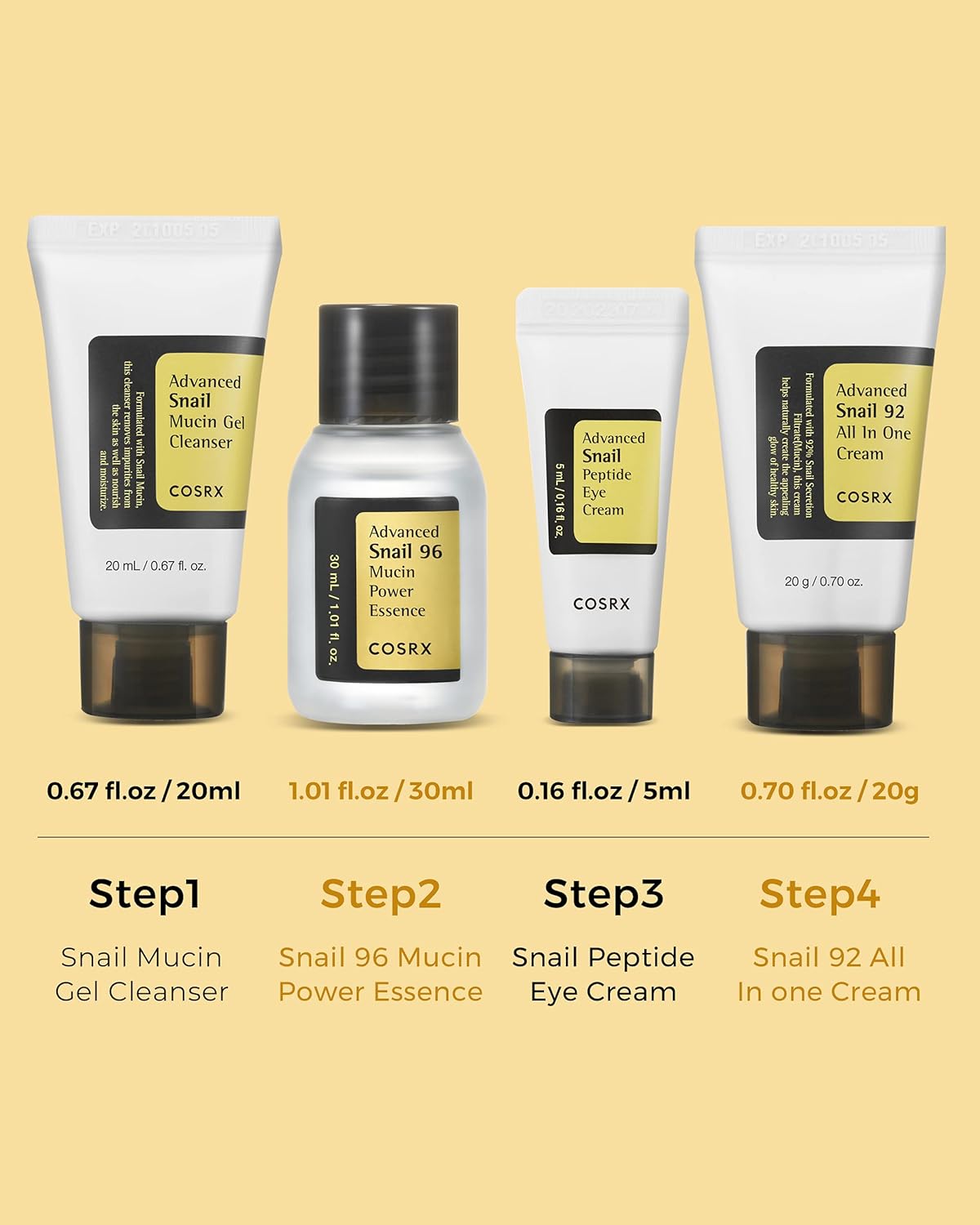 COSRX All About Snail Trial Kit | Your 4-Step Snail Essence Routine