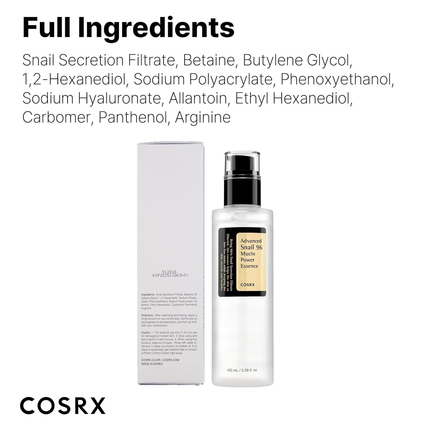 COSRX Advanced Snail 96 Mucin Power Essence: Hydrate and Soothe Your Skin with Snail Mucin