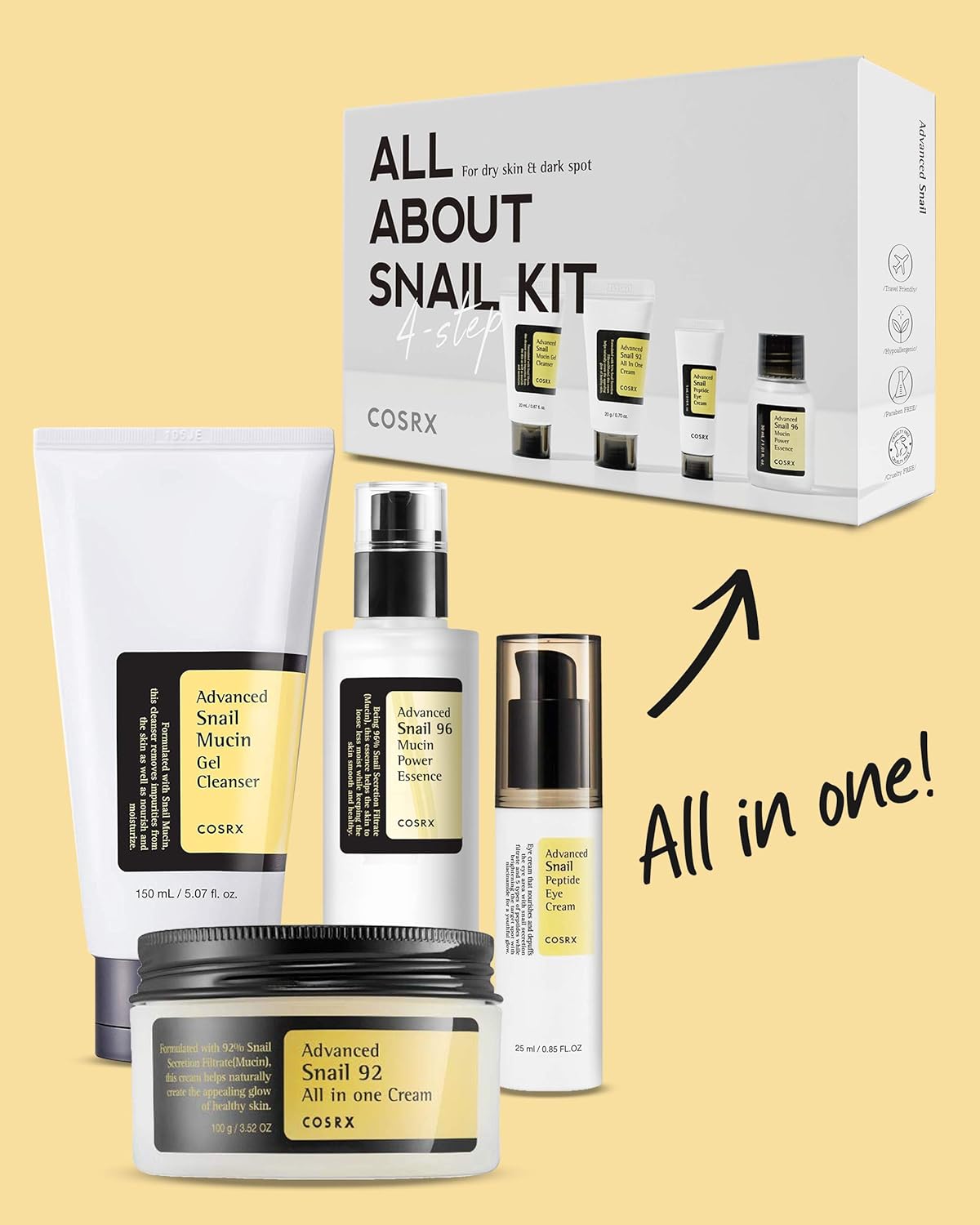 COSRX All About Snail Trial Kit | Your 4-Step Snail Essence Routine