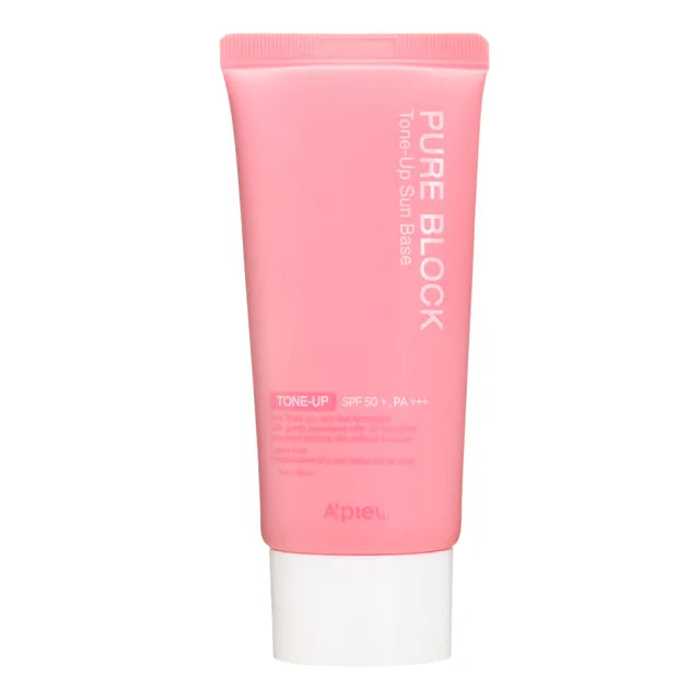 A'PIEU Pure Block Tone-Up Sunscreen SPF50+ PA+++ | Daily Sun Protection with a Brightening Finish