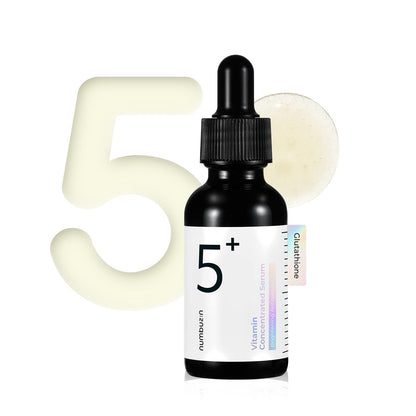 numbuzin No.5+ Vitamin Concentrated Serum | Glutathione & Vitamin Serum, Dark Spot, Korean Skincare 1.01fl.oz/30ml