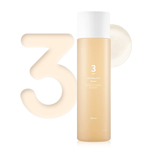 numbuzin No.3 Super Glowing Essence Toner, 6.76 oz - Fermented Ingredients & Niacinamide for Radiant, Glowy Skin, K-Beauty