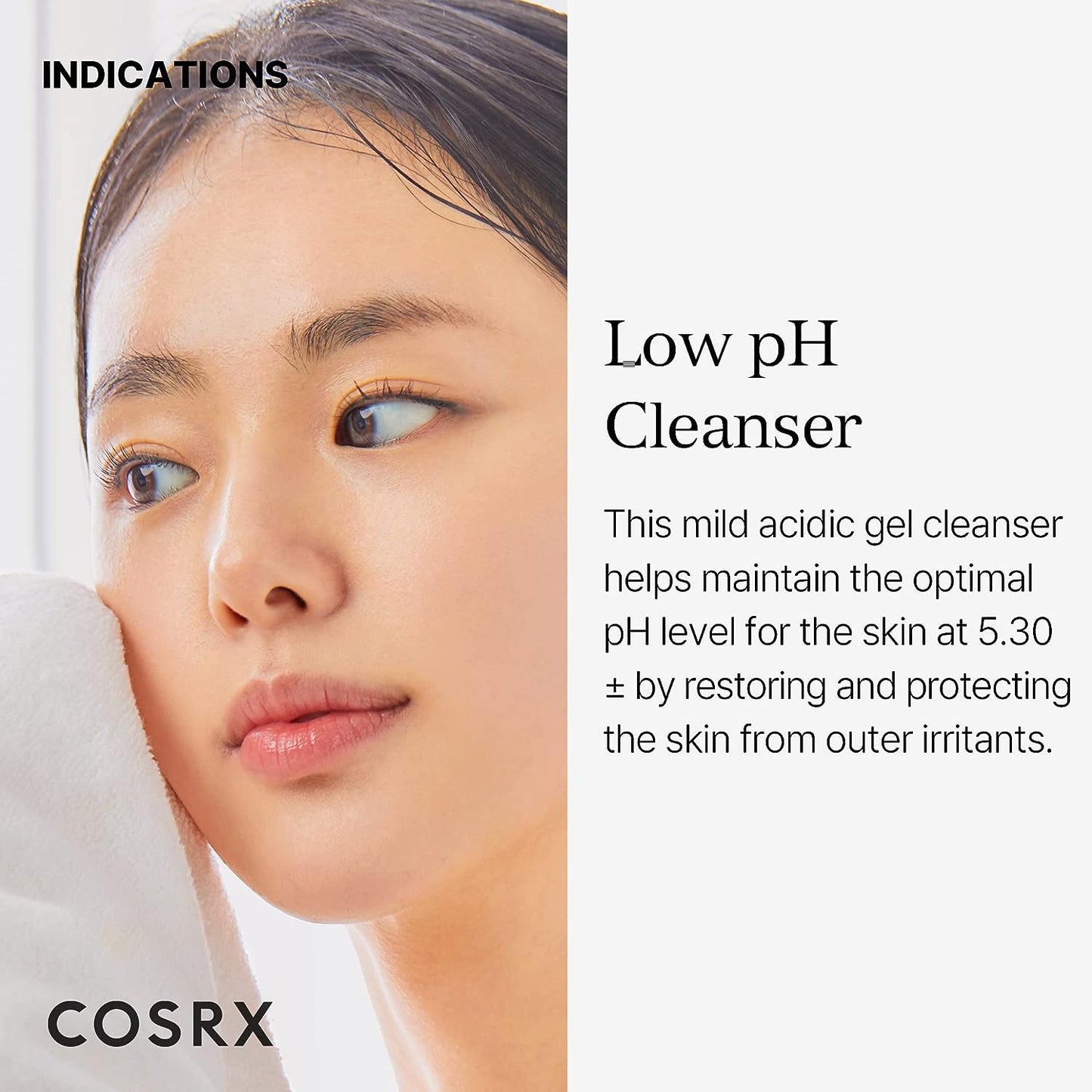 COSRX 로우 pH 굿모닝 젤 클렌저, 5.07 fl.oz / 150ml, BHA와 티트리 오일이 함유된 민감한 피부를 위한 데일리 마일드 페이스 클렌저, PH 밸런싱, 안티 브레이크아웃, 파라벤 무함유, 황산염 무함유, 한국 스킨케어