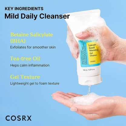 COSRX Low pH Good Morning Gel Cleanser | Gentle, Hydrating Daily Cleanser for Fresh, Smooth Skin